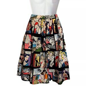 VICTORY PARADE by Limb pleated skirt Sz 10 /26 Waist COMIC STRIP MADE IN ENGLAND